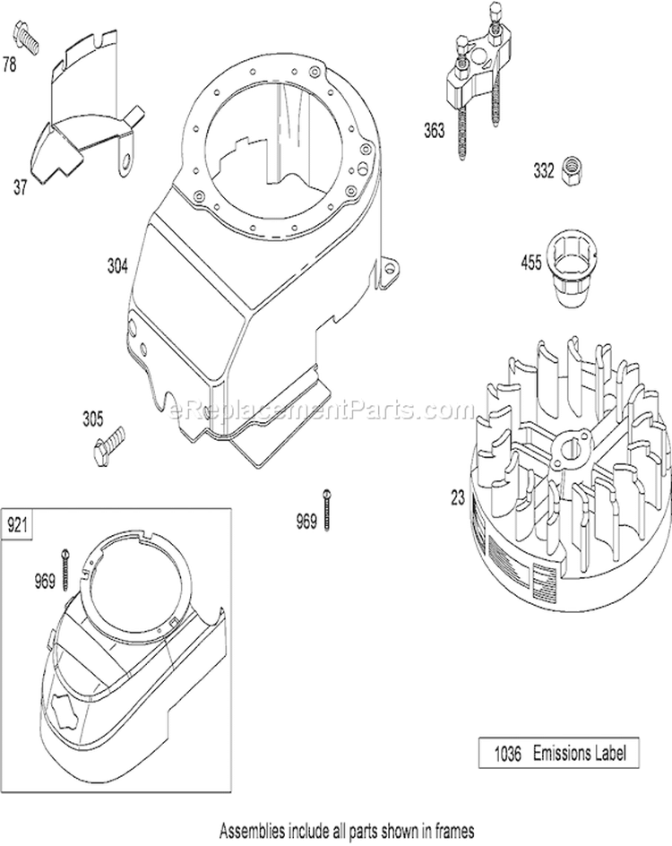 Blower Housing Assembly Diagram and Parts List for 20092C 280000001-280999999 - 2008 Toro Lawn Mower