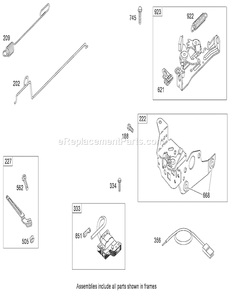 Governor Assembly Diagram and Parts List for 20092 280000001-280999999 - 2008 Toro Lawn Mower