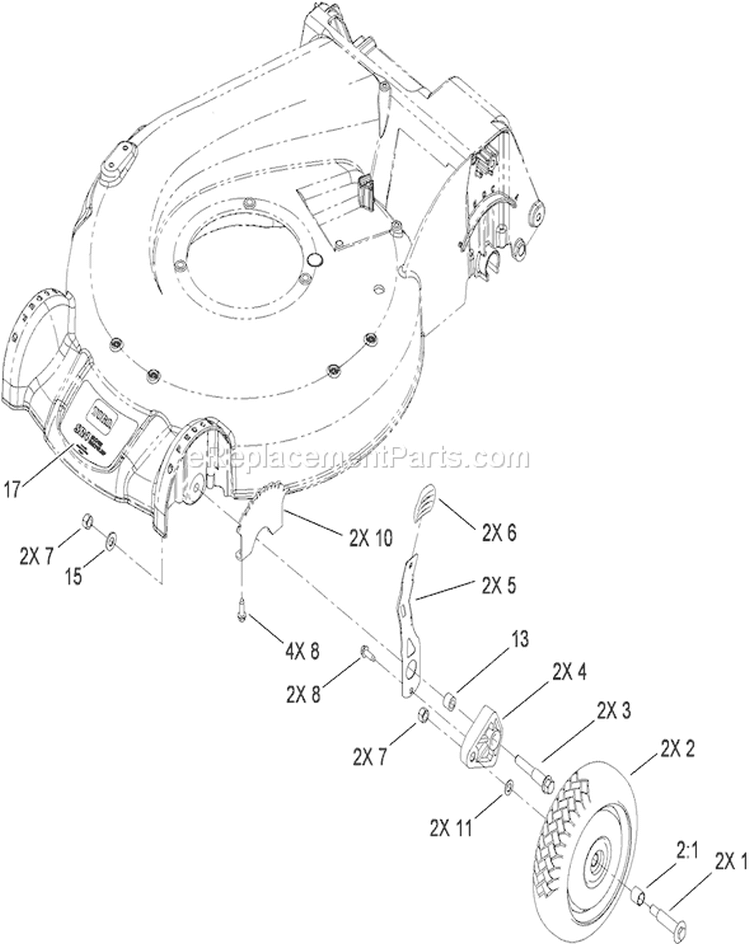 Front Wheel Assembly Diagram and Parts List for 20093C 290000001-290999999 - 2009 Toro Lawn Mower
