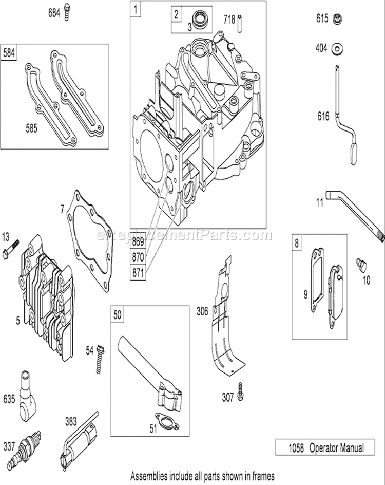 Cylinder Assembly Diagram and Parts List for 20093 280000001-280999999 - 2008 Toro Lawn Mower