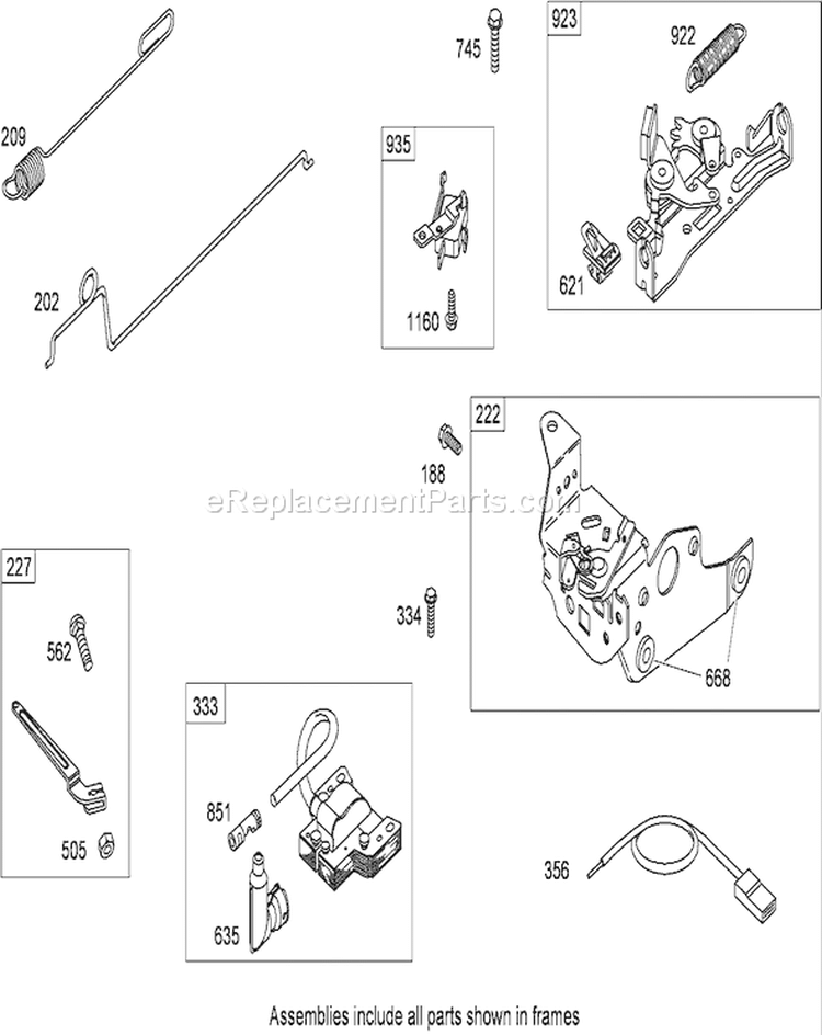 Governor Assembly Diagram and Parts List for 20095C 280000001-280999999 - 2008 Toro Lawn Mower