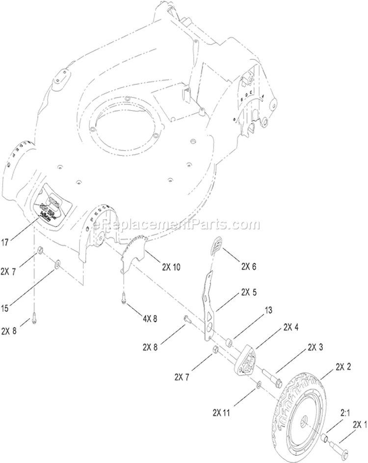 Front Wheel and Height-of-Cut Assembly Diagram and Parts List for 20095 310000001-310004268 - 2010 Toro Lawn Mower