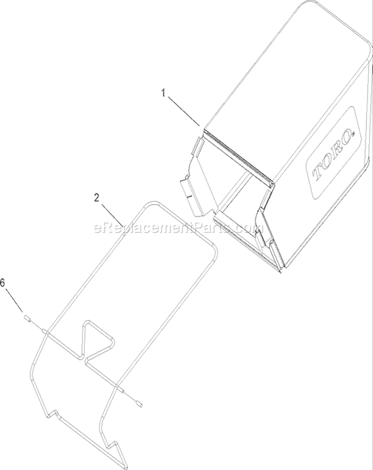 Rear Bag Assembly Diagram and Parts List for 20075 270000001-270999999 - 2007 Toro Lawn Mower