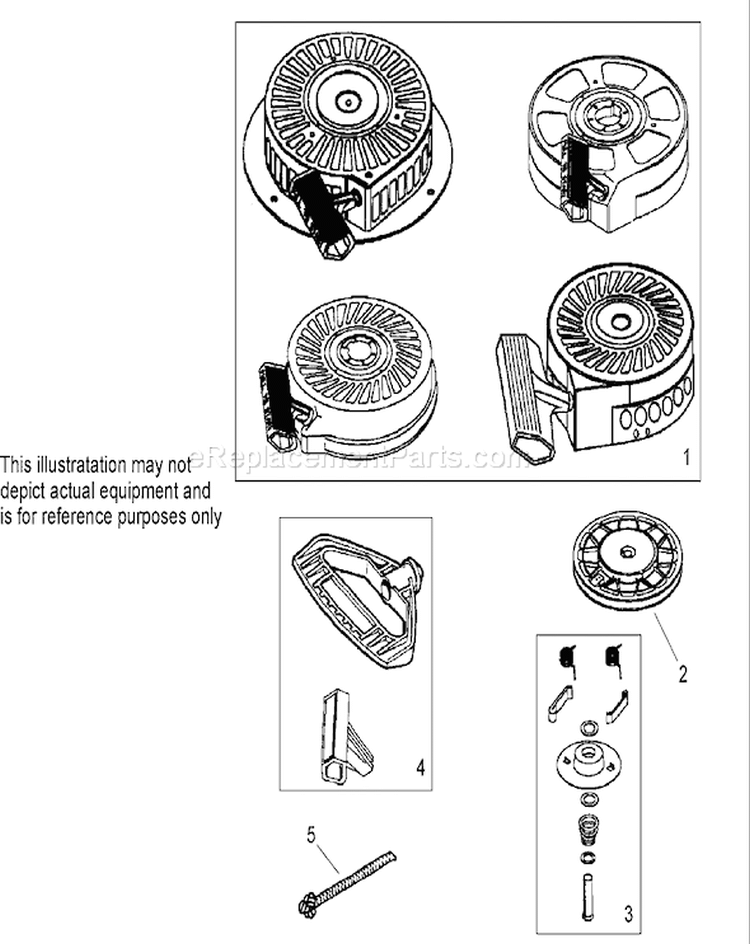 Recoil Starter Assembly Diagram and Parts List for 20075 270000001-270999999 - 2007 Toro Lawn Mower