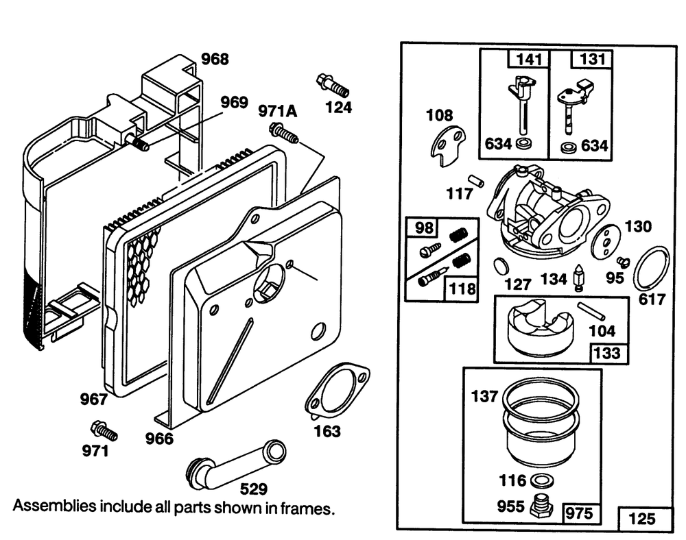 Engine Briggs & Stratton Model 122702-3171-01 Diagram and Parts List for 16401 39000001 - 39999999 Toro Lawn Mower