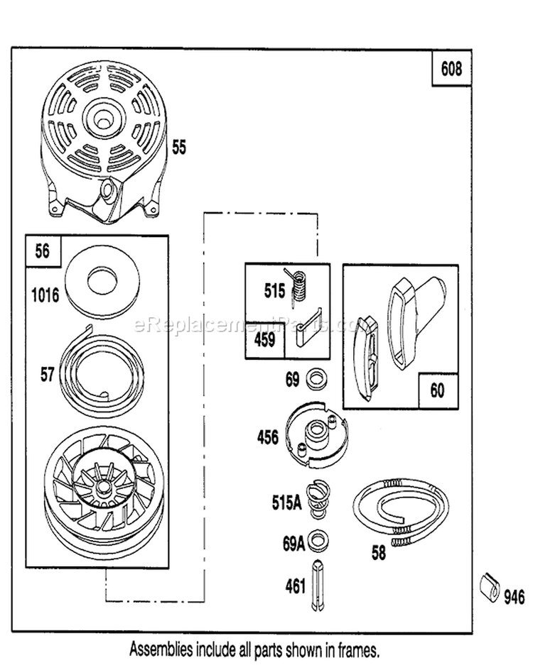 Page F Diagram and Parts List for 20101 1000001-1999999 - 1991 Toro Lawn Mower