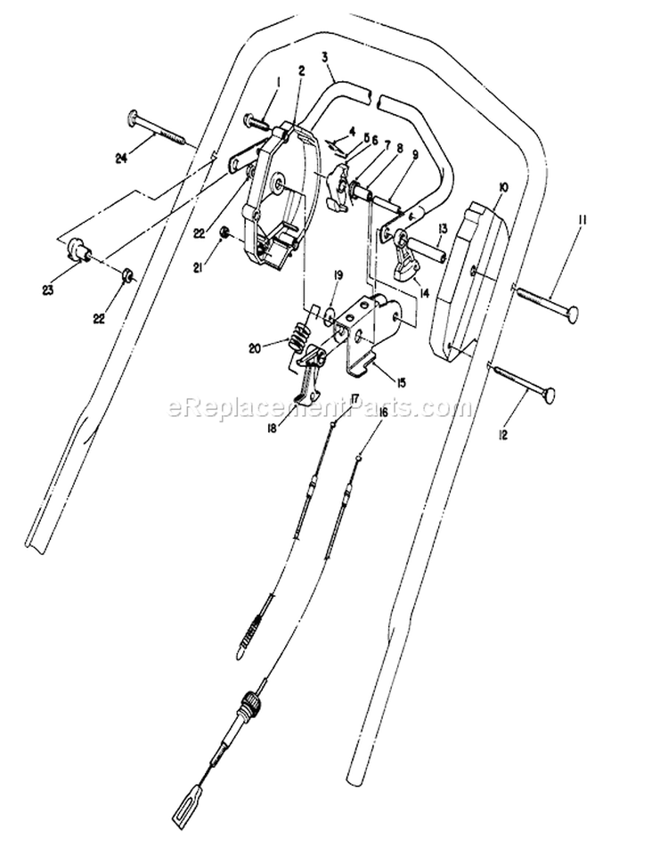 Traction Control Assembly Diagram and Parts List for 20106 1000001-1999999 - 1991 Toro Lawn Mower