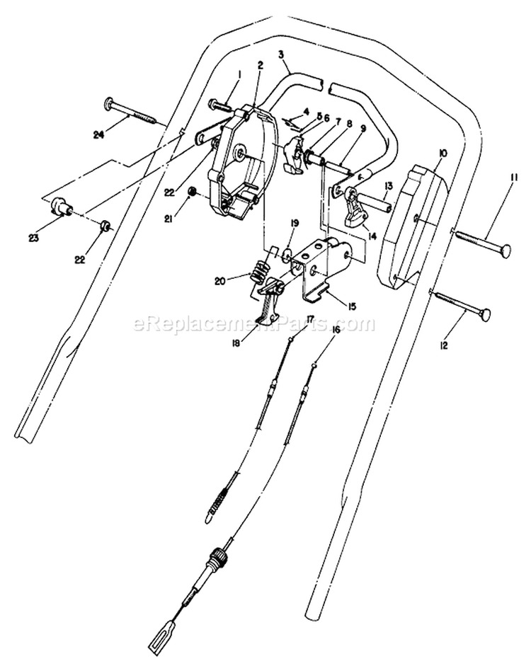 Traction Control Assembly Diagram and Parts List for 20107 1000001-1999999 - 1991 Toro Lawn Mower