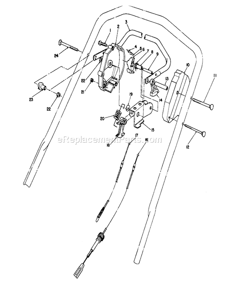 Traction Control Assembly Diagram and Parts List for 20107 2000001-2999999 - 1992 Toro Lawn Mower