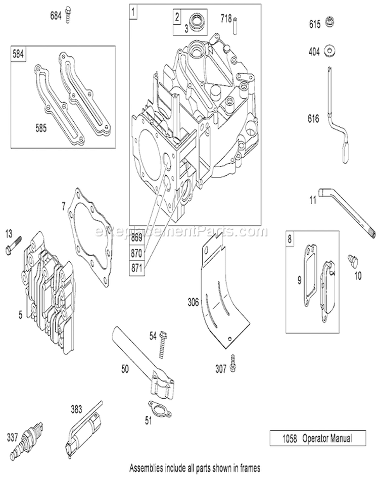 Cylinder Assembly Diagram and Parts List for 20110 290000001-290999999 - 2009 Toro Lawn Mower
