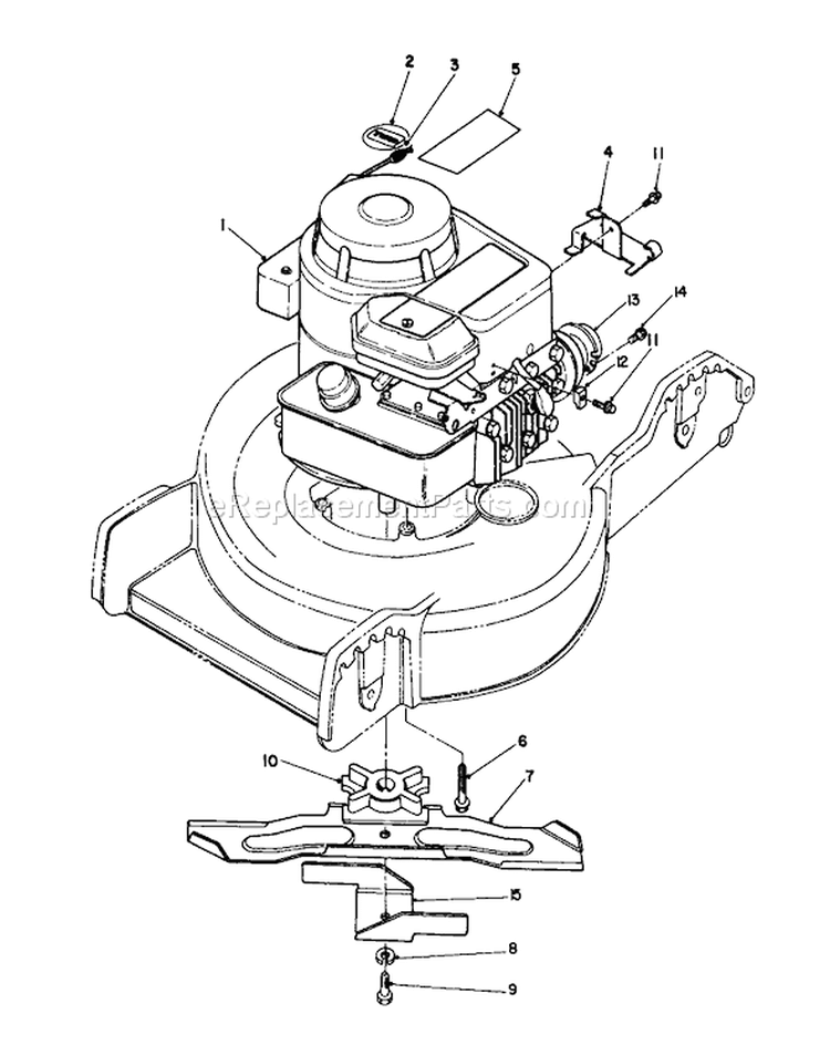 Engine Assembly Diagram and Parts List for 20181WF 3900001-3999999 - 1993 Toro Lawn Mower