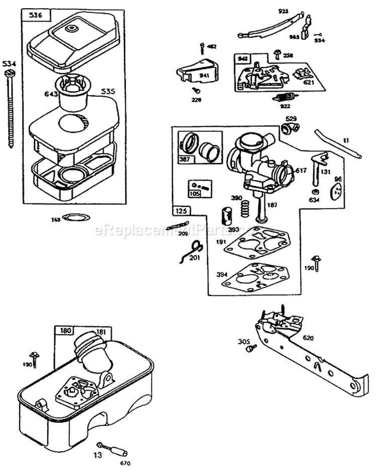 Engine Diagram and Parts List for 20181 3900001-3999999 - 1993 Toro Lawn Mower
