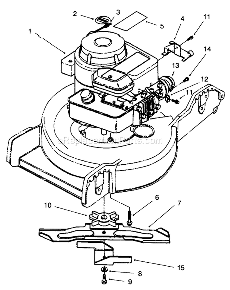 Engine Assembly Diagram and Parts List for 20181 7900001-7999999 - 1997 Toro Lawn Mower