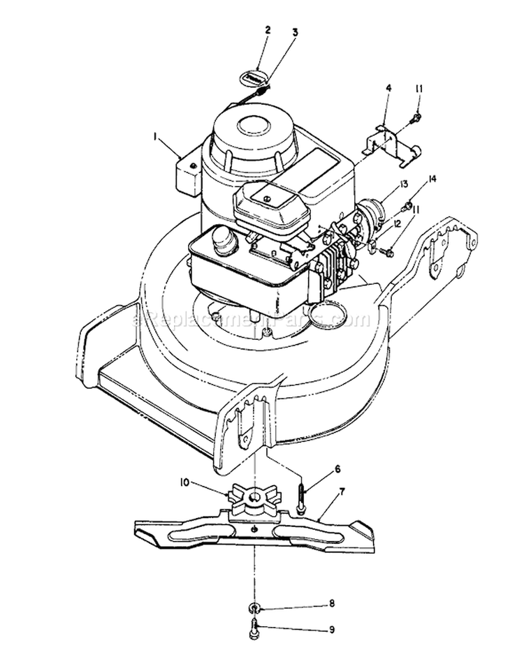 Engine Assembly Diagram and Parts List for 20182 39000001-39999999 - 1993 Toro Lawn Mower