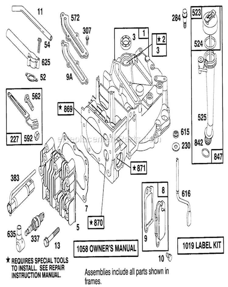 Page F Diagram and Parts List for 20183B 4900001-4999999 - 1994 Toro Lawn Mower