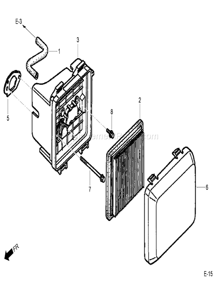 Air Cleaner Assembly Diagram and Parts List for 20194 290000001-290999999 - 2009 Toro Lawn Mower