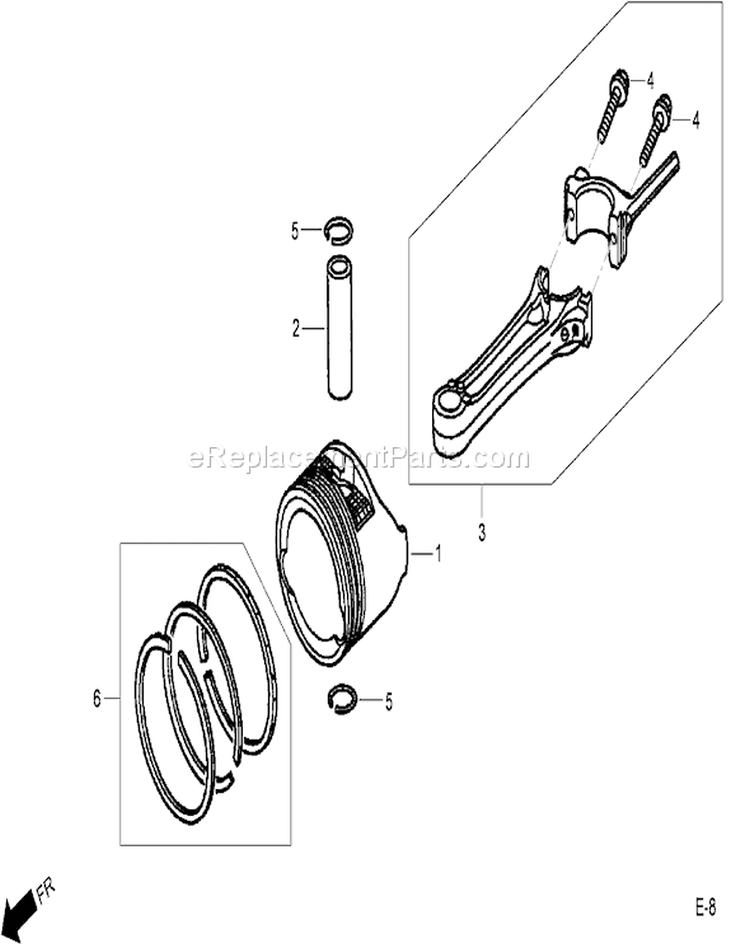Piston and Connecting Rod Assembly Diagram and Parts List for 20194 290000001-290999999 - 2009 Toro Lawn Mower