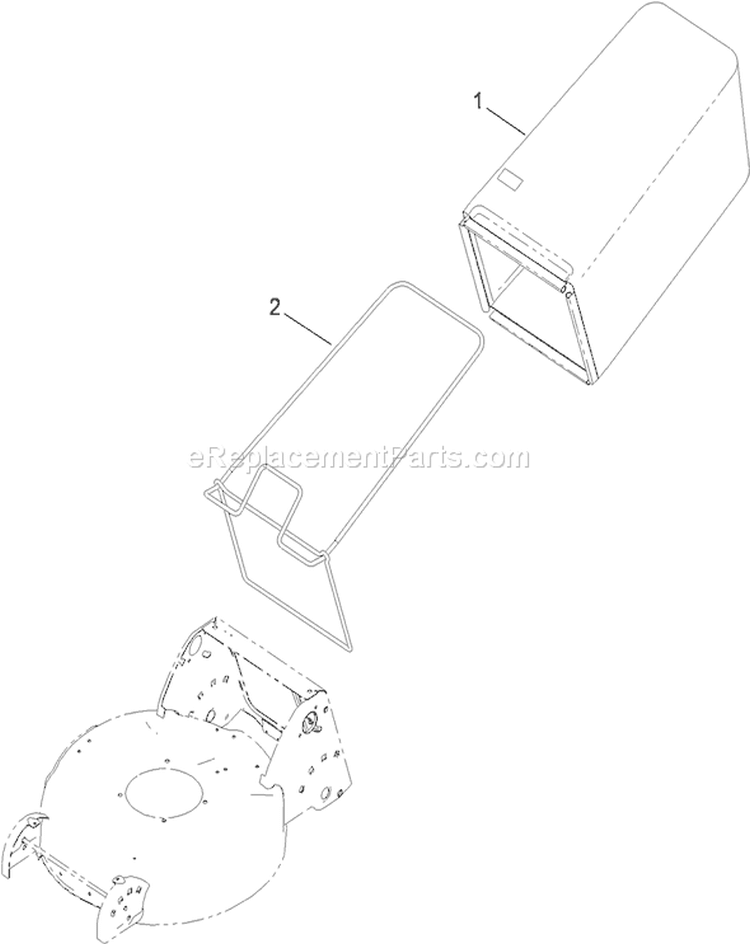 Rear Bag Assembly Diagram and Parts List for 20194 290000001-290999999 - 2009 Toro Lawn Mower