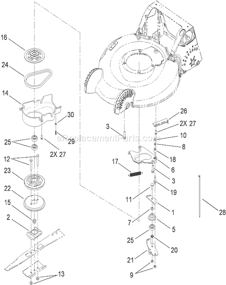 Brake System Assembly Diagram and Parts List for 20194 290000001-290999999 - 2009 Toro Lawn Mower