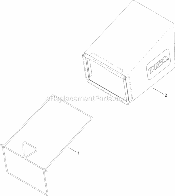 Bag_Assembly Diagram and Parts List for 20199 313000001 - 313999999 Toro Lawn Mower