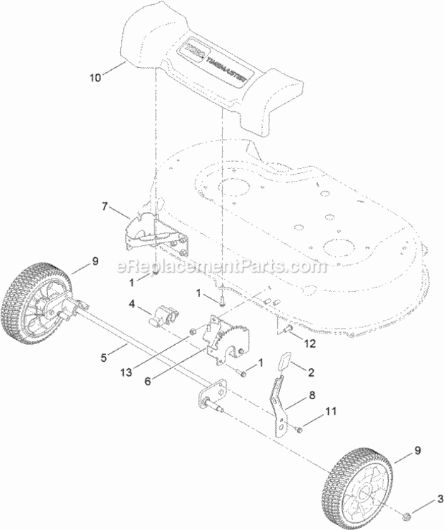 Front_Wheel_And_Axle_Assembly Diagram and Parts List for 20200 312008662 - 312999999 Toro Lawn Mower