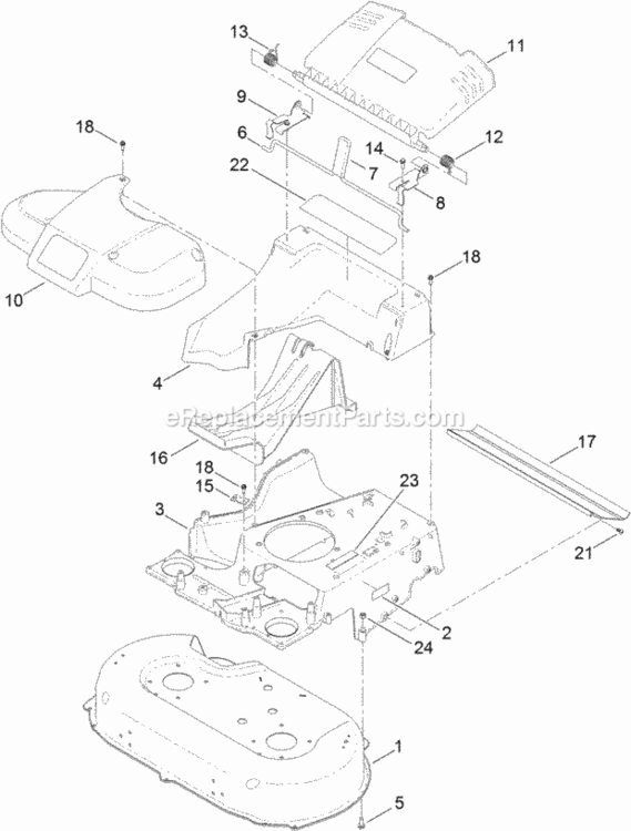 Deck_And_Frame_Assembly Diagram and Parts List for 20200 313000001 - 313999999 Toro Lawn Mower