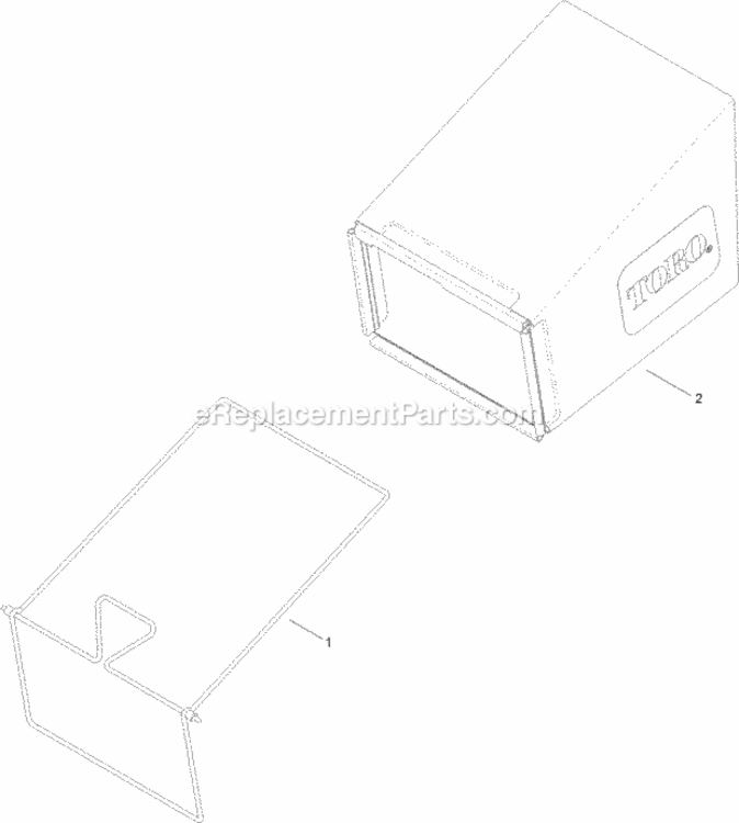 Bag_Assembly Diagram and Parts List for 20200 314000001 - 314200000 Toro Lawn Mower