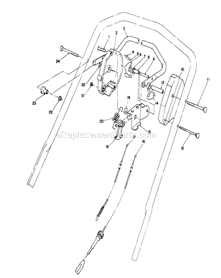 Traction Control Assembly Diagram and Parts List for 20210 1000001-1999999 - 1991 Toro Lawn Mower