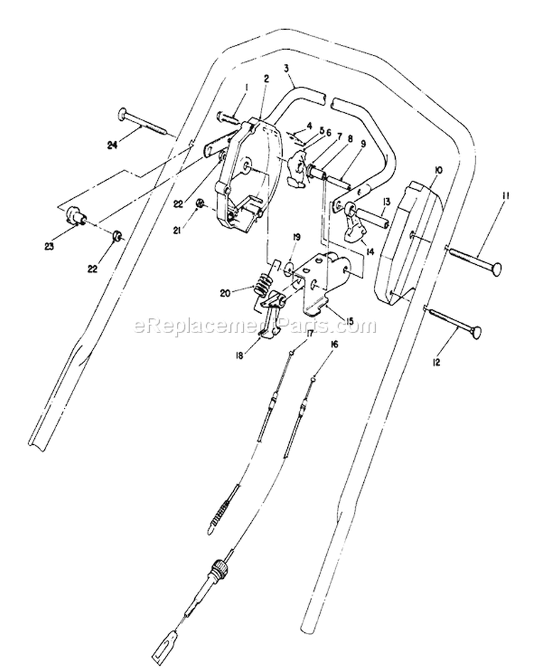 Traction Control Assembly Diagram and Parts List for 20210 2000001-2999999 - 1992 Toro Lawn Mower