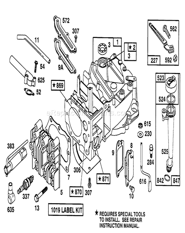Engine Diagram and Parts List for 20213 2000001-2999999 - 1992 Toro Lawn Mower