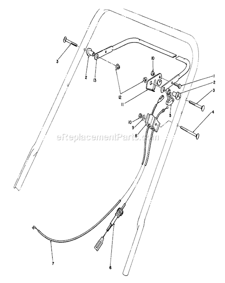 Traction Control Assembly Diagram and Parts List for 20214 1000001-1999999 - 1991 Toro Lawn Mower