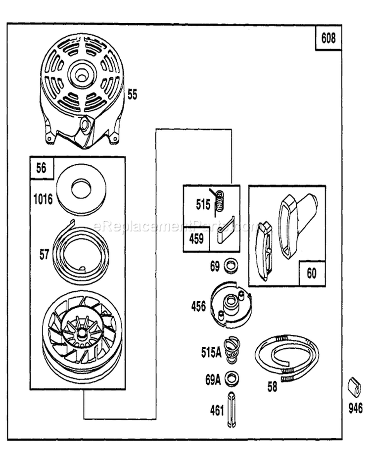 Page E Diagram and Parts List for 20214 1000001-1999999 - 1991 Toro Lawn Mower