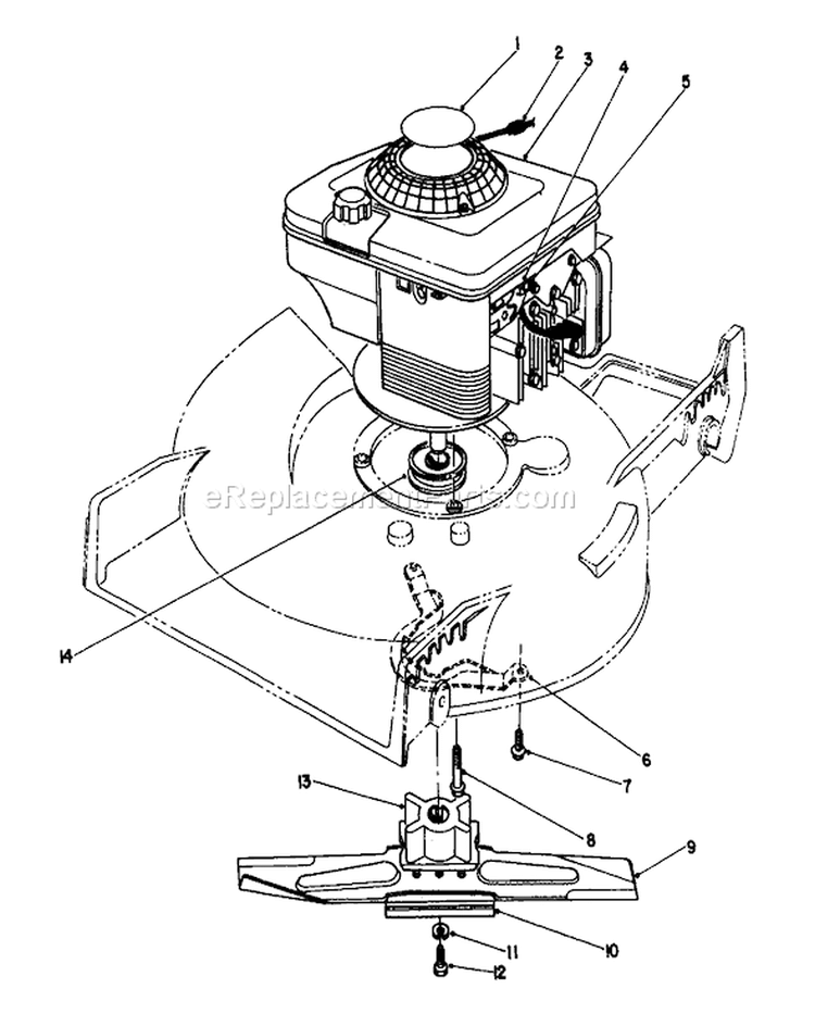 Engine Assembly Diagram and Parts List for 20214 2000001-2999999 - 1992 Toro Lawn Mower