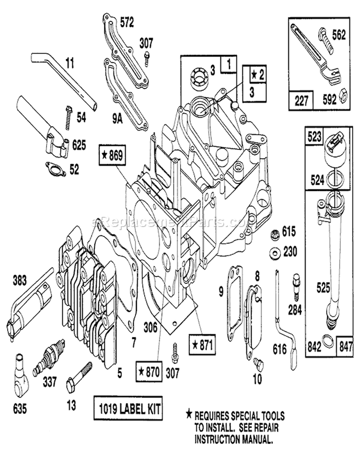 Engine Diagram and Parts List for 20214 2000001-2999999 - 1992 Toro Lawn Mower