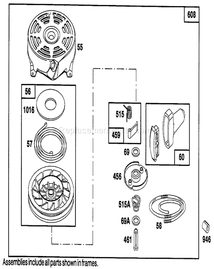 Page F Diagram and Parts List for 20215 1000001-1999999 - 1991 Toro Lawn Mower