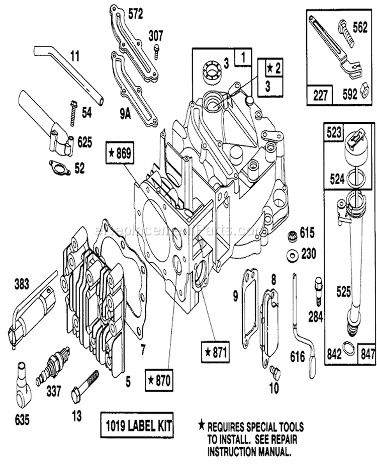 Engine Diagram and Parts List for 20216 1000001-1999999 - 1991 Toro Lawn Mower