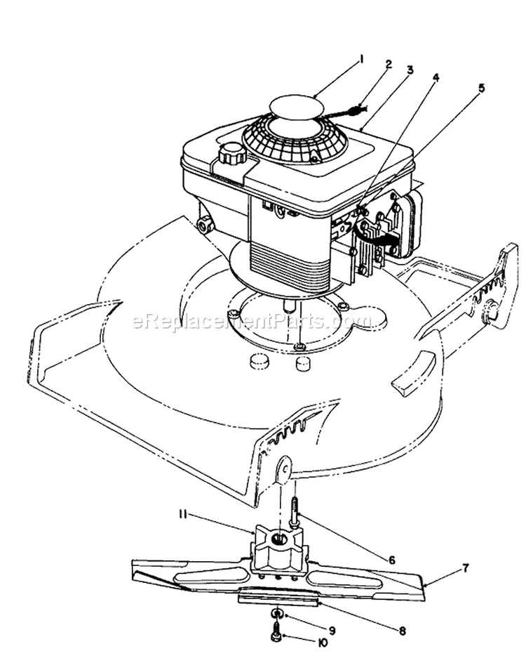 Engine Assembly Diagram and Parts List for 20217 1000001-1999999 - 1991 Toro Lawn Mower