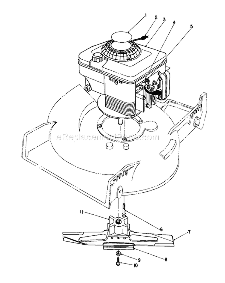 Engine Assembly Diagram and Parts List for 20217 2000001-2999999 - 1992 Toro Lawn Mower