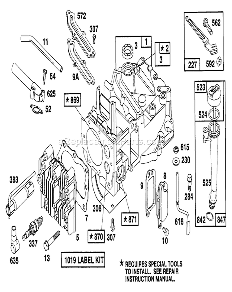 Engine Diagram and Parts List for 20217 2000001-2999999 - 1992 Toro Lawn Mower
