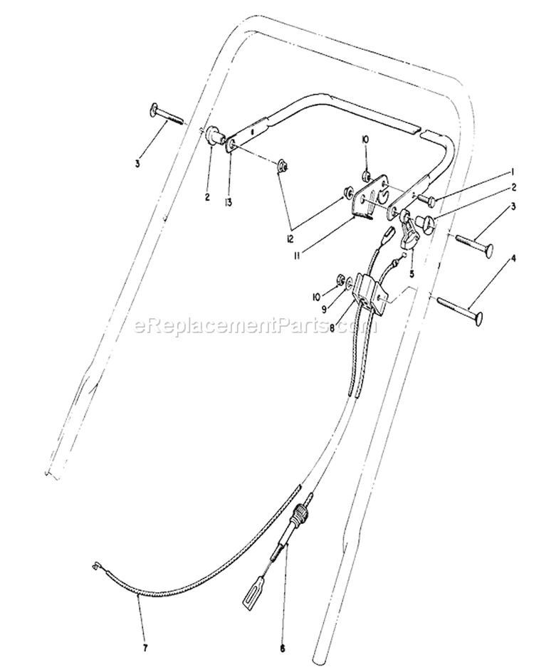 Traction Control Assembly Diagram and Parts List for 20218 2000001-2999999 - 1992 Toro Lawn Mower
