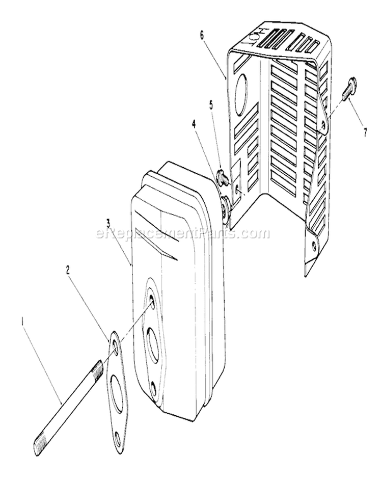 Muffler Assembly Diagram and Parts List for 20219 1000001-1999999 - 1991 Toro Lawn Mower
