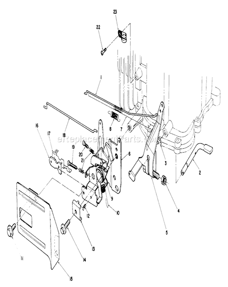 Governor Assembly Diagram and Parts List for 20219 1000001-1999999 - 1991 Toro Lawn Mower