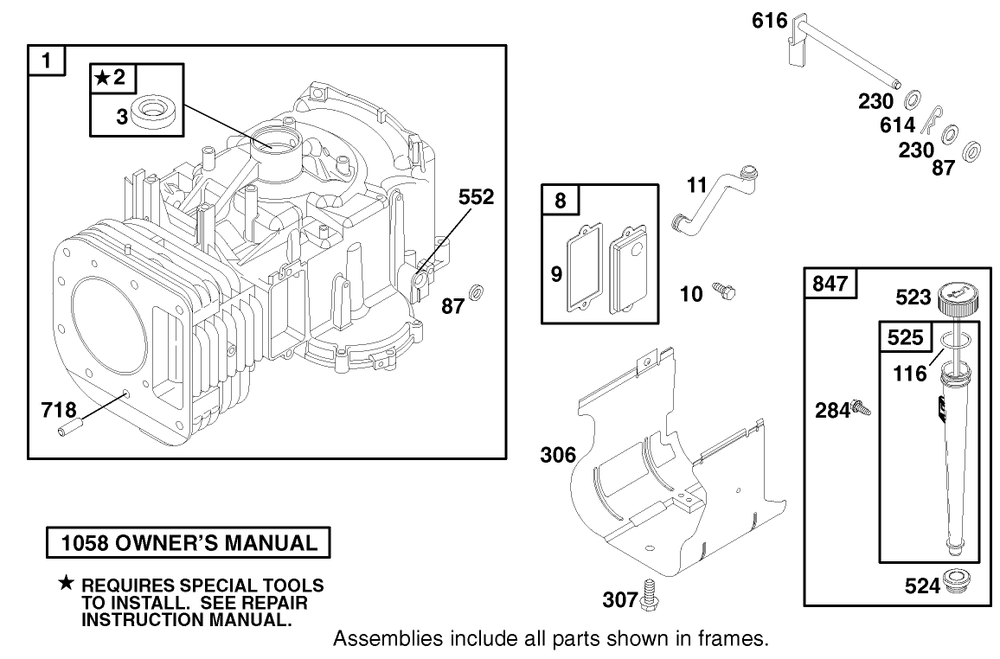Engine Briggs & Stratton Model 28q777-0690-E1 Diagram and Parts List for 71240 9900001 - 9999999 Toro Lawn Tractor