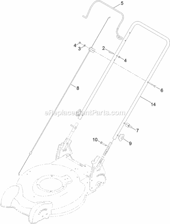 Handle_Assembly Diagram and Parts List for 20319 313000001 - 313999999 Toro Lawn Mower