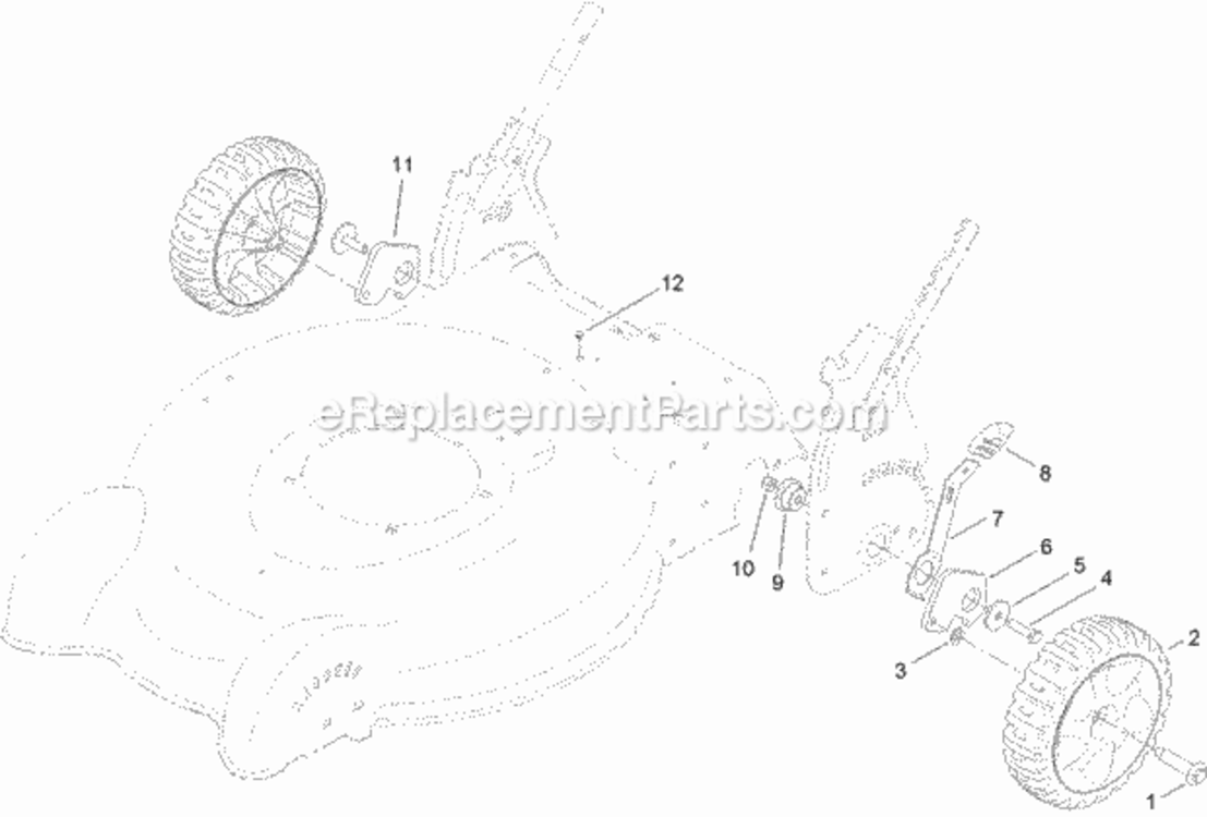 Rear_Wheel_And_Height-Of-Cut_Assembly Diagram and Parts List for 20319 313000001 - 313999999 Toro Lawn Mower