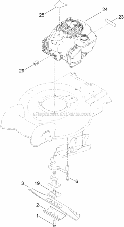 Engine_And_Blade_Assembly Diagram and Parts List for 20319 314000001 - 314999999 Toro Lawn Mower