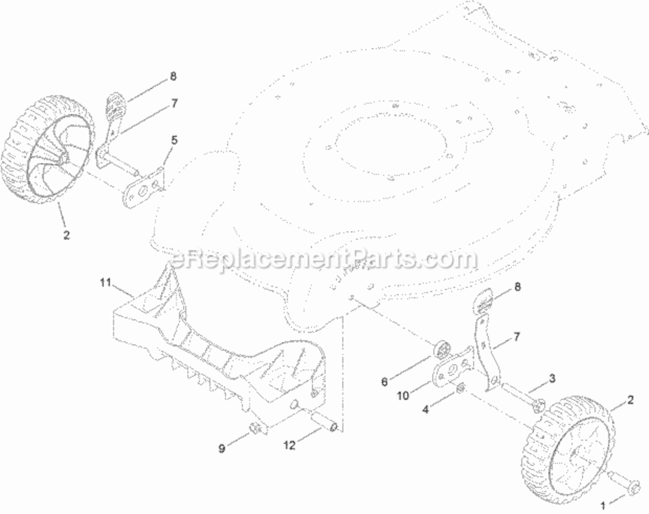 Front_Wheel_And_Height-Of-Cut_Assembly Diagram and Parts List for 20319 314000001 - 314999999 Toro Lawn Mower