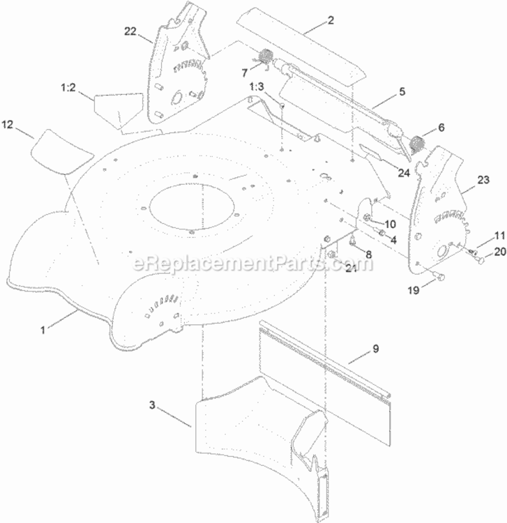 Deck_And_Rear_Door_Assembly Diagram and Parts List for 20319 315000001 - 315999999 Toro Lawn Mower