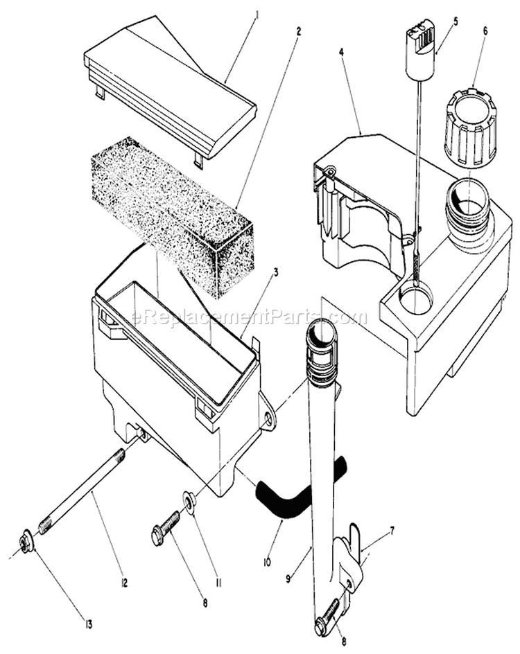 Air Cleaner & Fuel Tank Diagram and Parts List for 20320 2000001-2999999 - 1992 Toro Lawn Mower