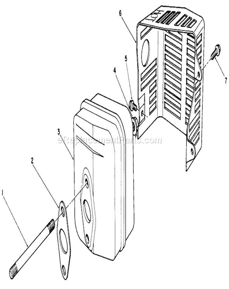 Muffler Assembly Diagram and Parts List for 20320 2000001-2999999 - 1992 Toro Lawn Mower